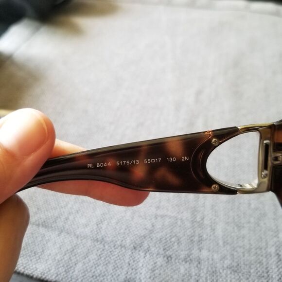 Ralph Lauren tortoise sunglasses metal detail, brown gradient lenses, women’s
